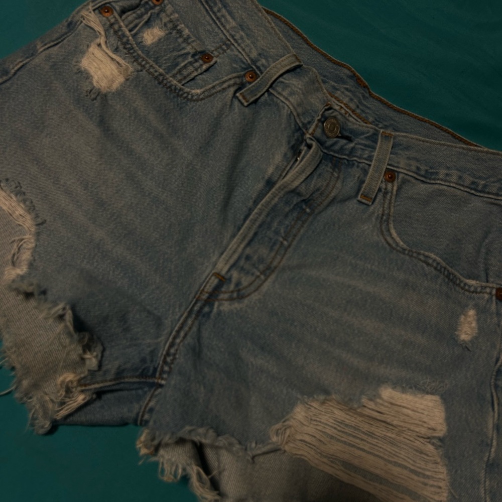 Distressed Denim Shorts